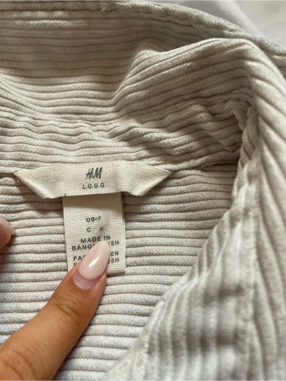 H&M Cream Ribbed Button-Up Blazer Jacket - Picture 3 of 3